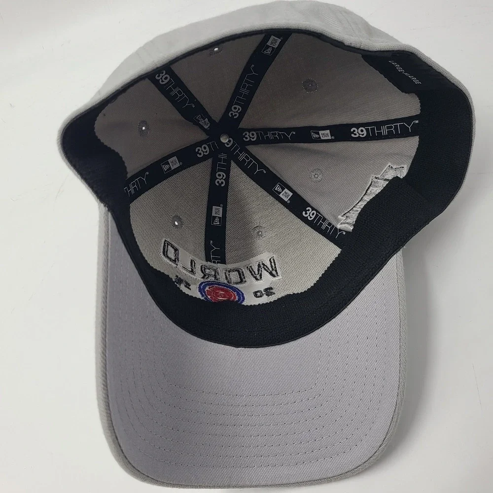 Chicago Cubs Hat L-XL New Era 39Thirty 2016 World Series Flex‎ Fitted Gray MLB